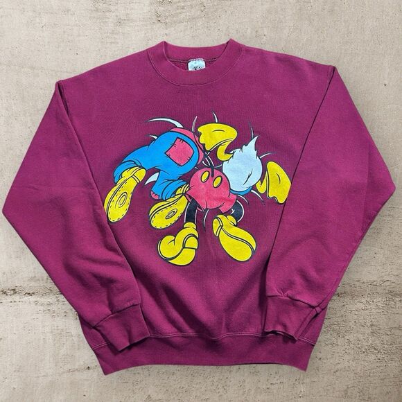 Disney Other - Vtg Disney Mickey Mouse & Friends Breakthrough Crewneck Large Back Hit Red 90s